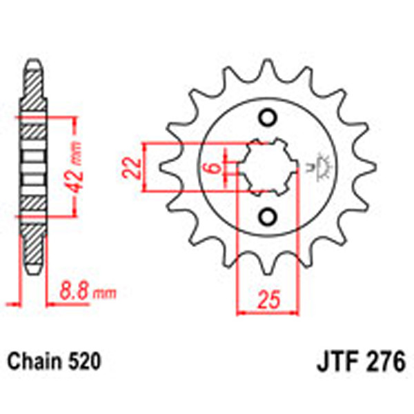 JT JT Gear Box Sprockets G/B 276-15T HON